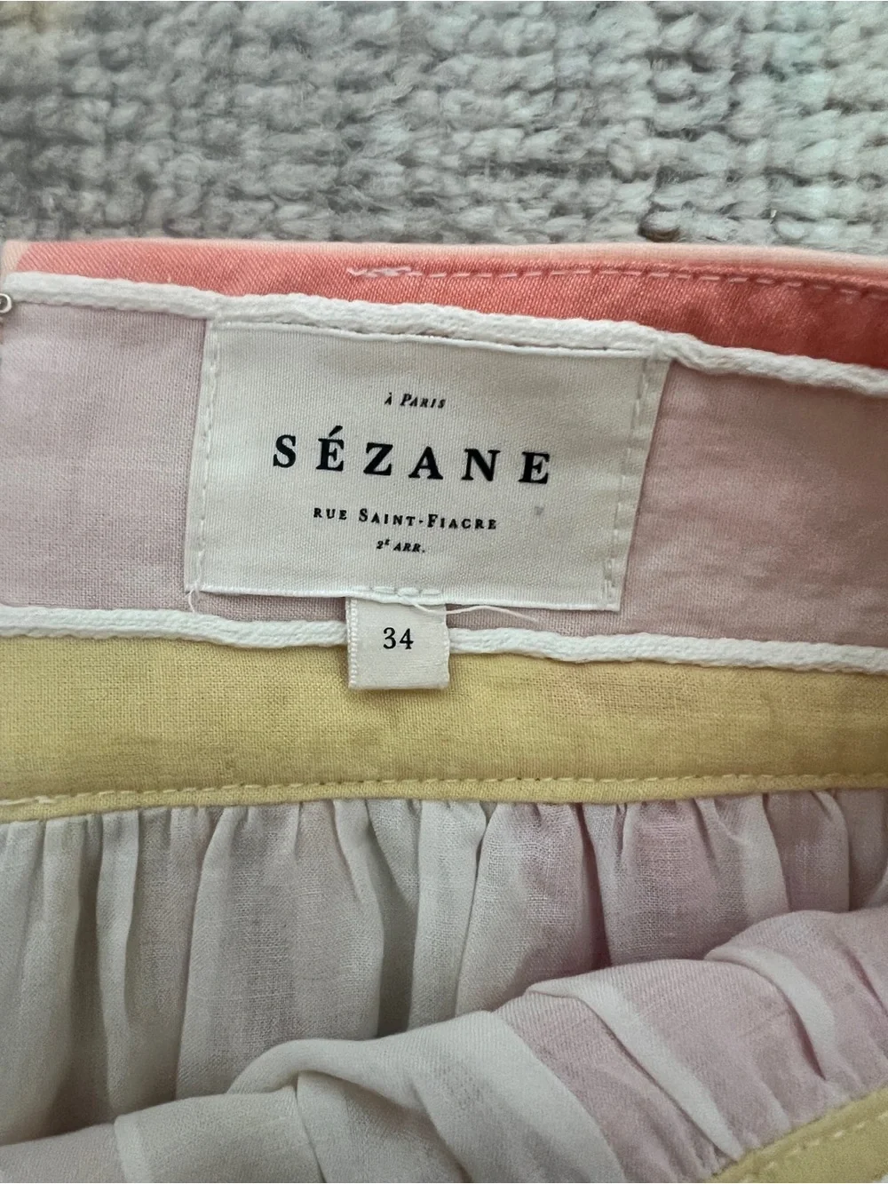 Sezane Siloe Striped Coral Skirt